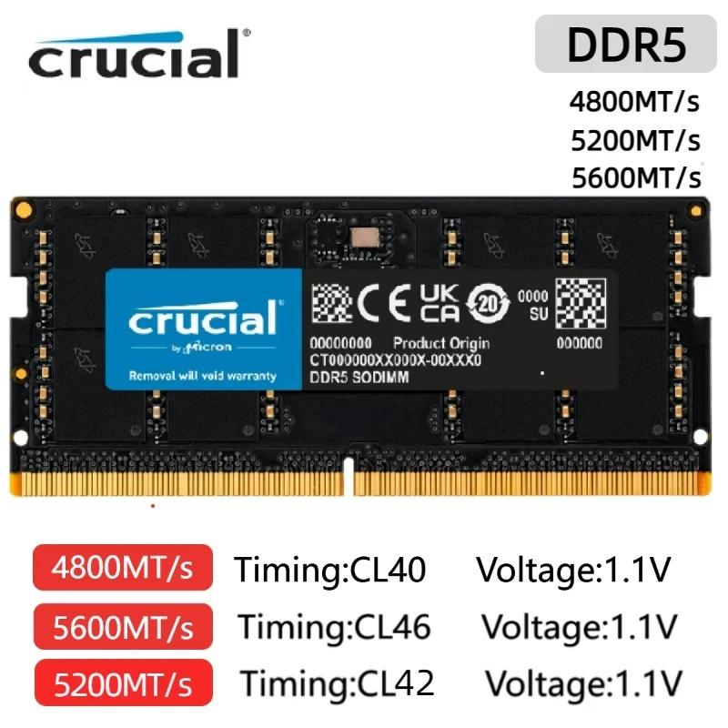 Ʈ ǻͿ Crucial DDR5 RAM, 5600mhz ޸,   Ƽ HP ǻ ޸ ƽ, 16GB, 24GB, 32GB, 48GB, CL46 SODIM RAM
